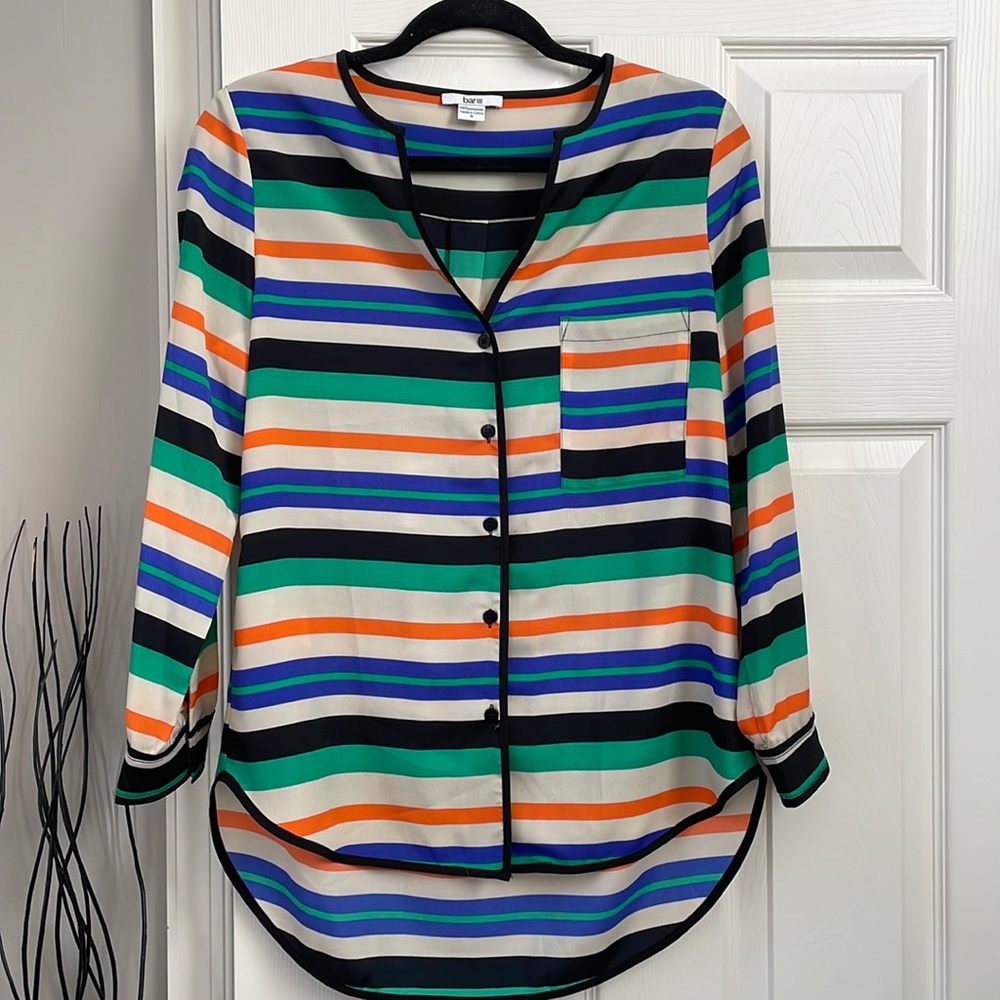 Bar III Striped Blouse